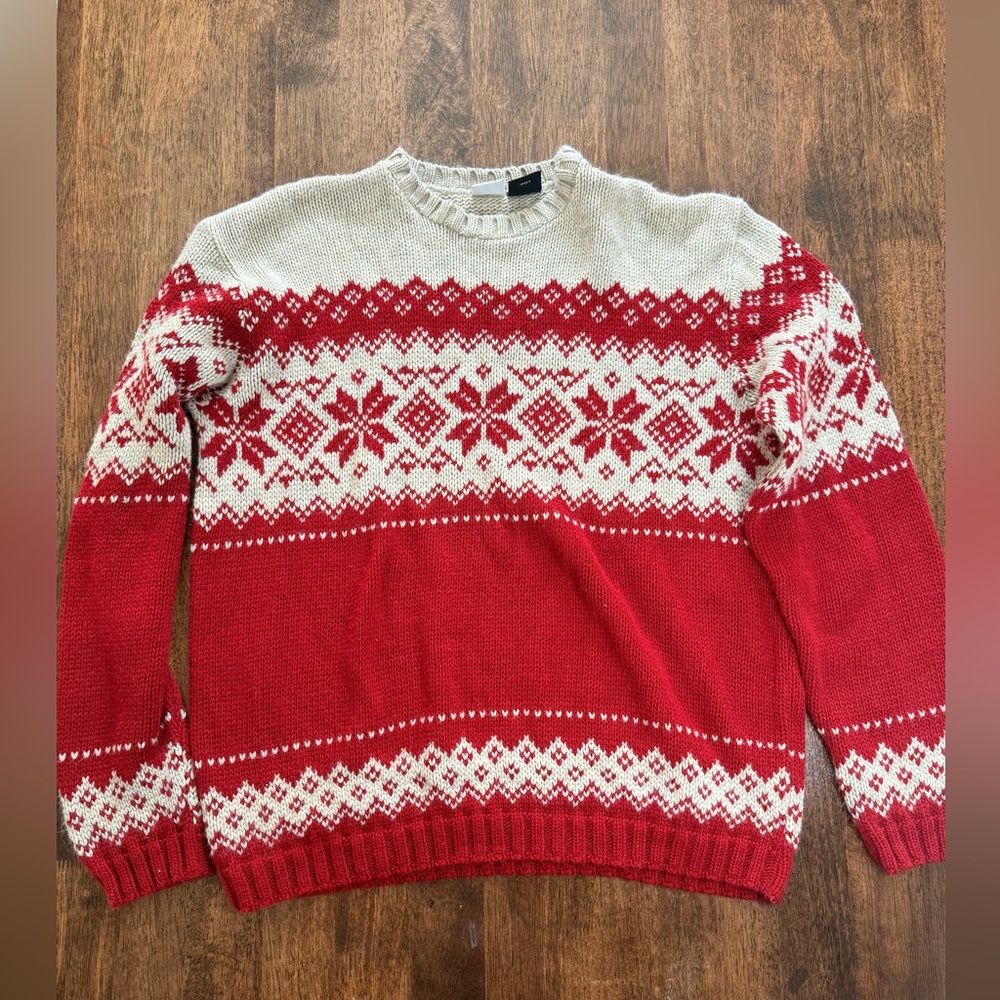 Vintage 90's Arizona Red and White Patterned Men's Sweater size large